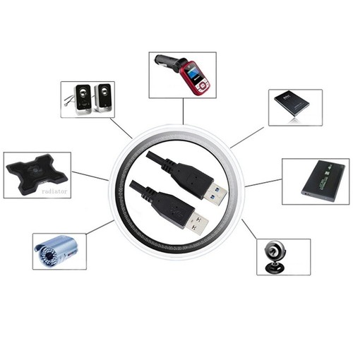 USB 3.0 A Male to A Male Cable Data Transfer Super Speed Power Charger Metal US - Picture 8 of 14