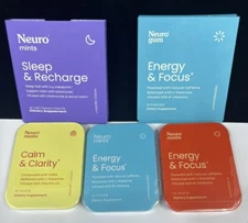 Neuro Mints Gum Energy & Focus Calm & Clarity Sleep & Recharge Nootropics Choose