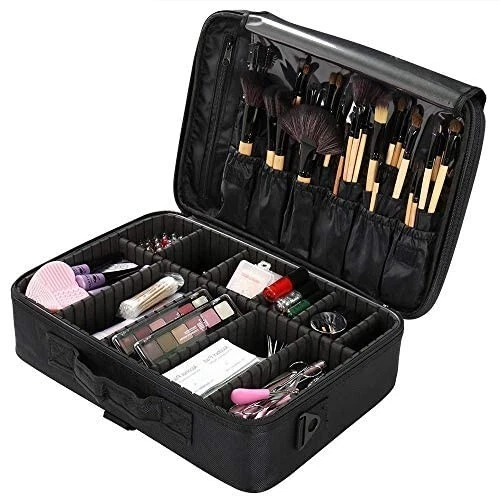 Caja de Maquillaje para Niñas Tamaño XL 40cm x 30cm x 12cm Tocador Cosméticos Bolsa/Kit Negro Foto 2 de 4