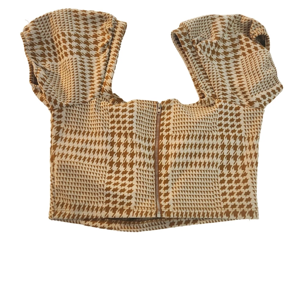 Top Altard State pata de gallo Crop Puff EE. UU. Talla S despistado Cher Josh de moda Y2K Foto 2 de 4