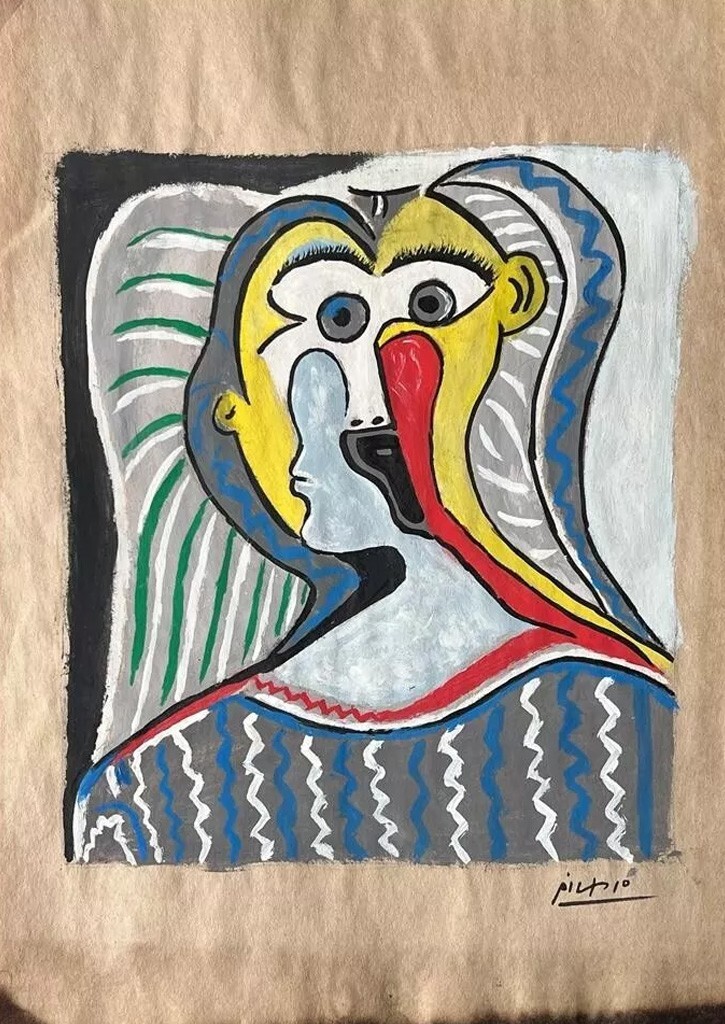 Pablo Picasso COA Art Drawing Painting Vintage Handmade Signed Original Paper