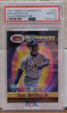 Ken Griffey Jr 2021 Topps Finest Flashbacks SP Black Refractor /25 PSA 10