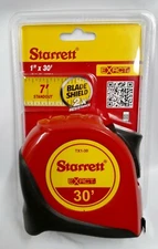 Starrett 30' Exact TX1-30 English Tape Measure, 1" Blade, Lot of 1