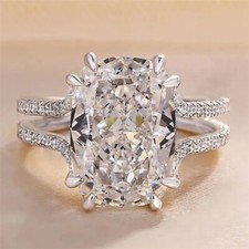 Fashion Women Cubic Zirconia Silver Plated Rings Wedding Jewelry Size 6-10