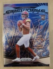 2024 Panini Prizm Football Jayden Daniels Rookie Card FIREWORKS Prizm