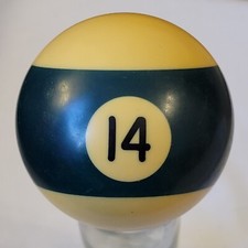 Vintage Number 14 Green Striped Replacement Pool Ball Dark Green Stripe