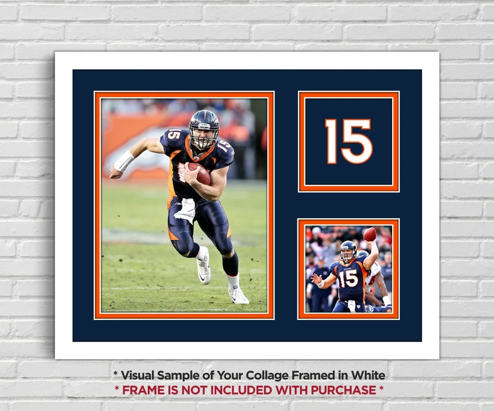 Impresión de collage de fotos de TIM TEBOW DENVER BRONCOS foto de fútbol 8x10 11x14 16x20 Foto 4 de 4