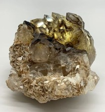 Aesthetic Elestial Smoky Citrine Quartz Crystal Cluster w/Muscovite Mica (SMQ98)