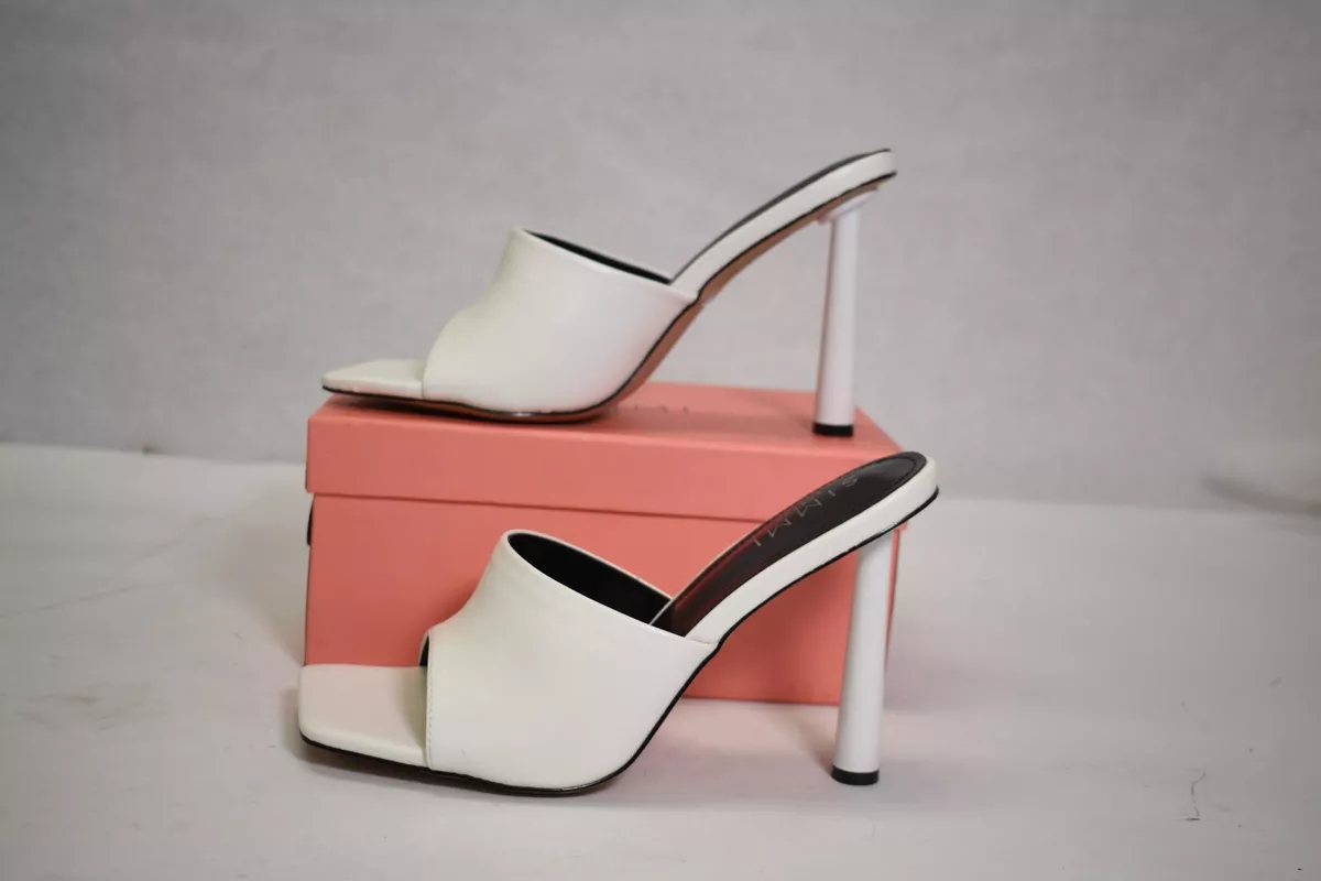 Simmi London 1893686 Wide Fit Baylee Heeled Mules In White US Size