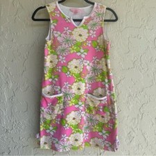 LILLY PULITZER Terry Cover Up Girls XL 12-14 Floral Sleeveless Pullover