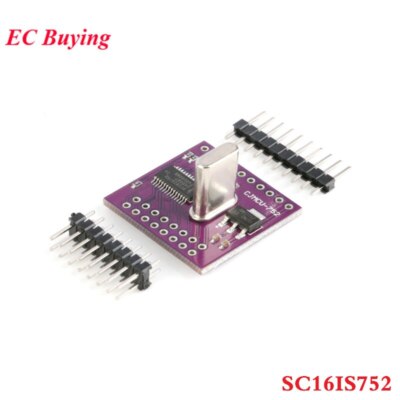 SC16IS752 I2C/SPI Bus Interface to Dual Channel UART Conversion Module Board
