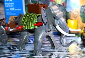 Rare 2003 LEGO Orient Expedition 7414  Elephant Caravan w/ Manual Box & Minifigs