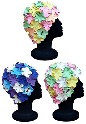 CHEX Anzio Damen Vintage Look Blume 4 Farben Freiwasser Thermo Bade Mütze