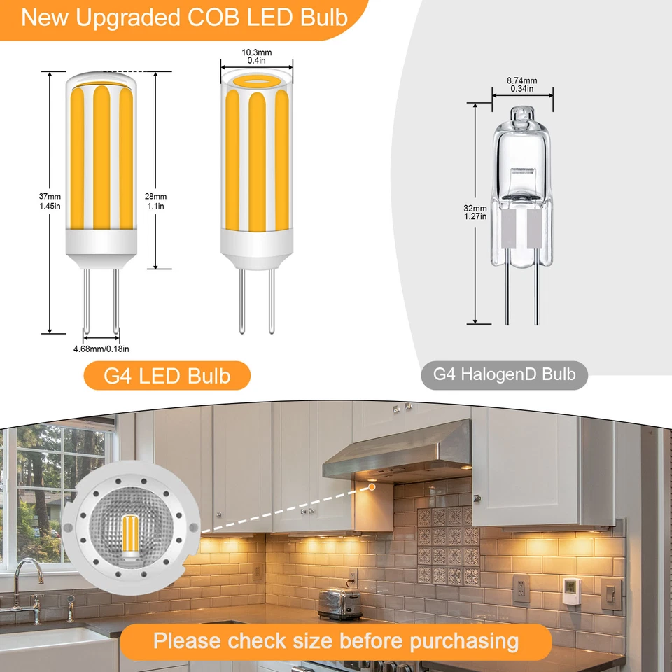 G4 GU4.0 T3 LED bulb COB AC/DC 12V 3W 270LM light Lamp Warm White 2550~2700K - Image 4 of 4