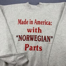 Vintage Made in America With Norwegian Parts Sweatshirt XL Fruit of the Loom USA