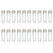  20 Round Clear Plastic Penny Cent Size Coin Storage Tube Holders Screw on