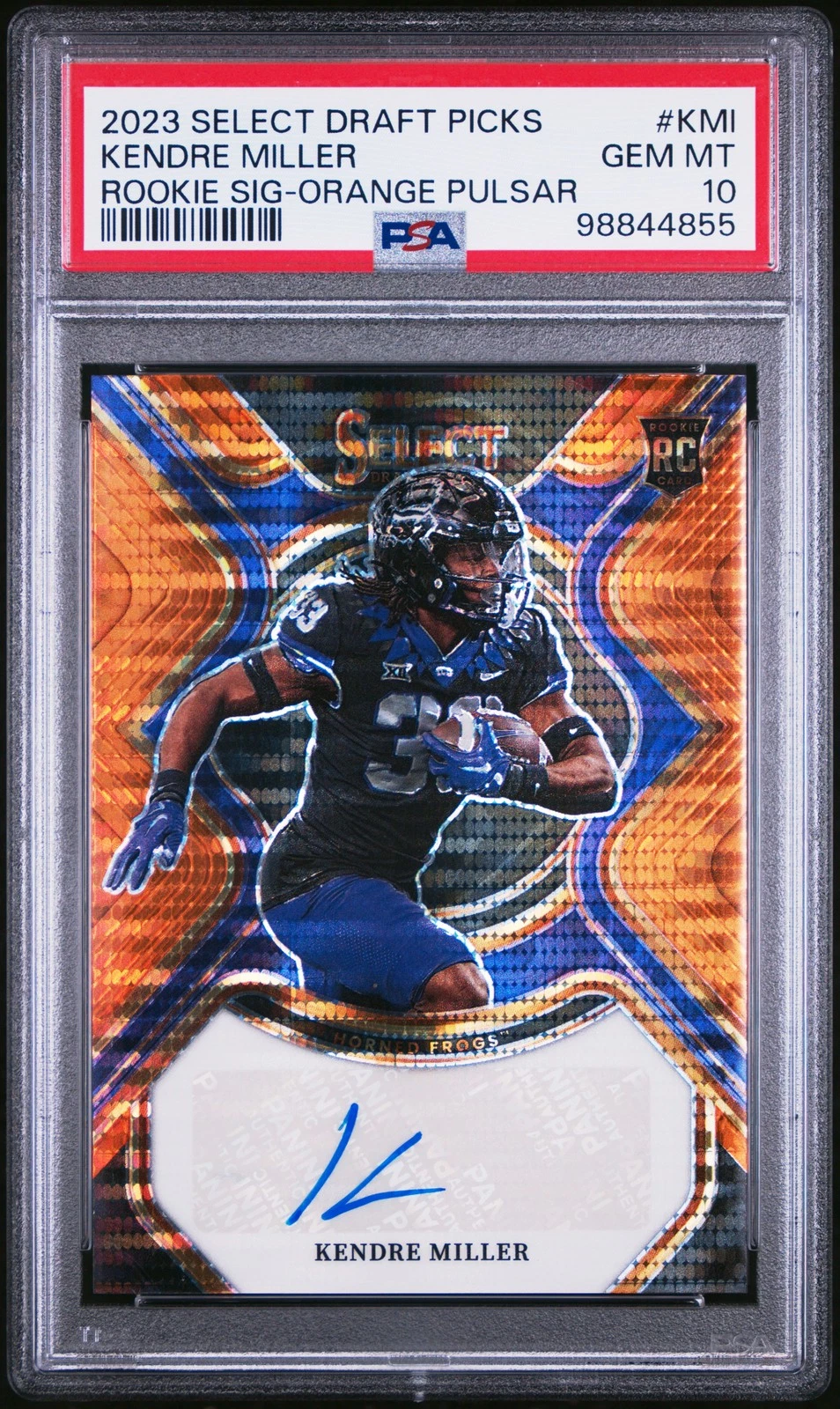 Kendre Miller Panini Select Draft Picks Rookie Signatures #KMI Orange Pulsar