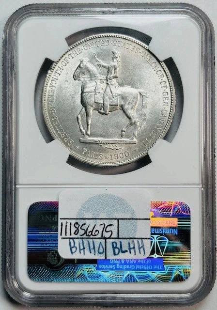 1900 Lafayette Dollar NGC MS-61 Sight White - Image 2 of 3