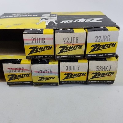 Lot 7 Vtg Electron Tubes 21LU8 22JF6 22JR6 31JS6C 33GY7A 38HE7 53HK7