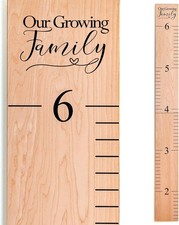 Wooden Ruler Growth Charts Ruler for Boys and Girls (Growing Family Natural)