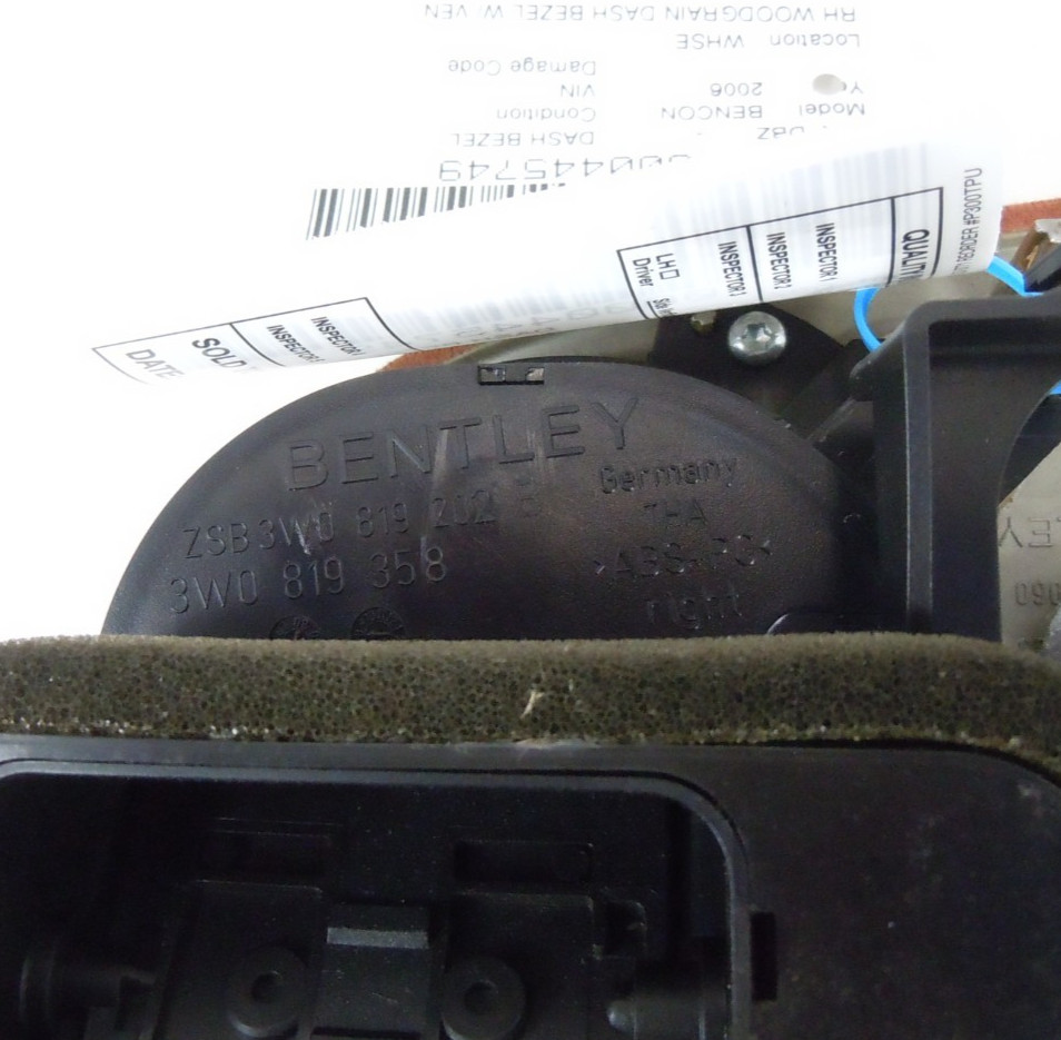 2006 06 Bentley Continental Flying Spur Dashboard Trim Right RH W/ Air Vent OEM