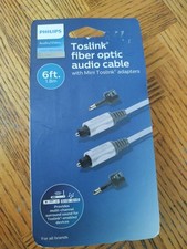 Philips Toslink Fiber Optic Cable With Mini Adapters