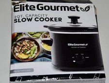 Elite Gourmet By Maxi- Matic 2QT. Oval Stainless Steel Slow Cooker