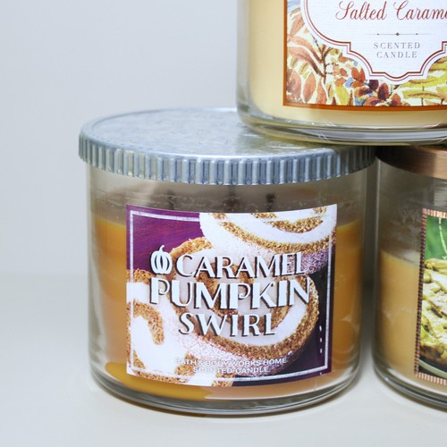 Lot of 3 Bath & Body Works 3 Wick Candles Fall Autumn Scents Caramel Pumpkin - Picture 4 of 10