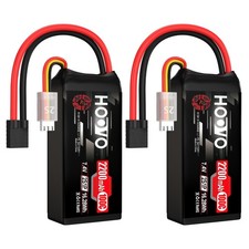 HOOVO 2S 2200mAh 100C 7.4V Shorty LiPo Battery with TR Connector for RC Car
