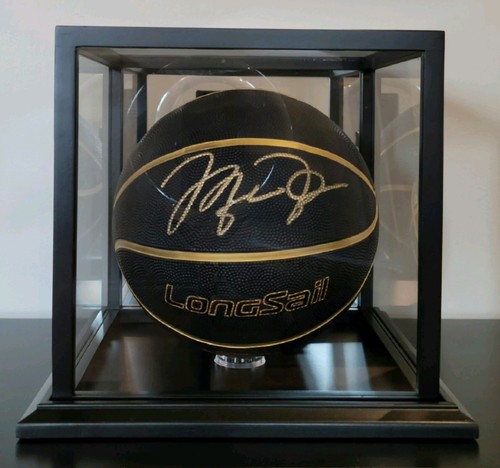 Michael Jordan Rare Black/ Gold Signed Autographed Basketball Chicago Bulls COA