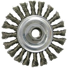Vortec Pro Knot Wire Wheel, 4 in Dia, .02 in Carbon Steel, 5/8 in - 11 UNC Nut