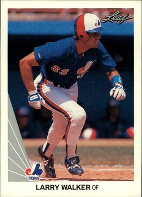 1990 Leaf Baseball Card #325 Larry Walker RC