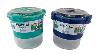 #ad *New* 2 Sistema “To Go”Multi Level Food Storage Rounded amp; Stacked $22.98