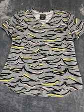 Cherokee Womens Gray Multicolor Zebra Print V...