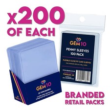 200x Top loaders + 200 FREE Penny Sleeves, - card sleeves, 3?x4?, Pokémon
