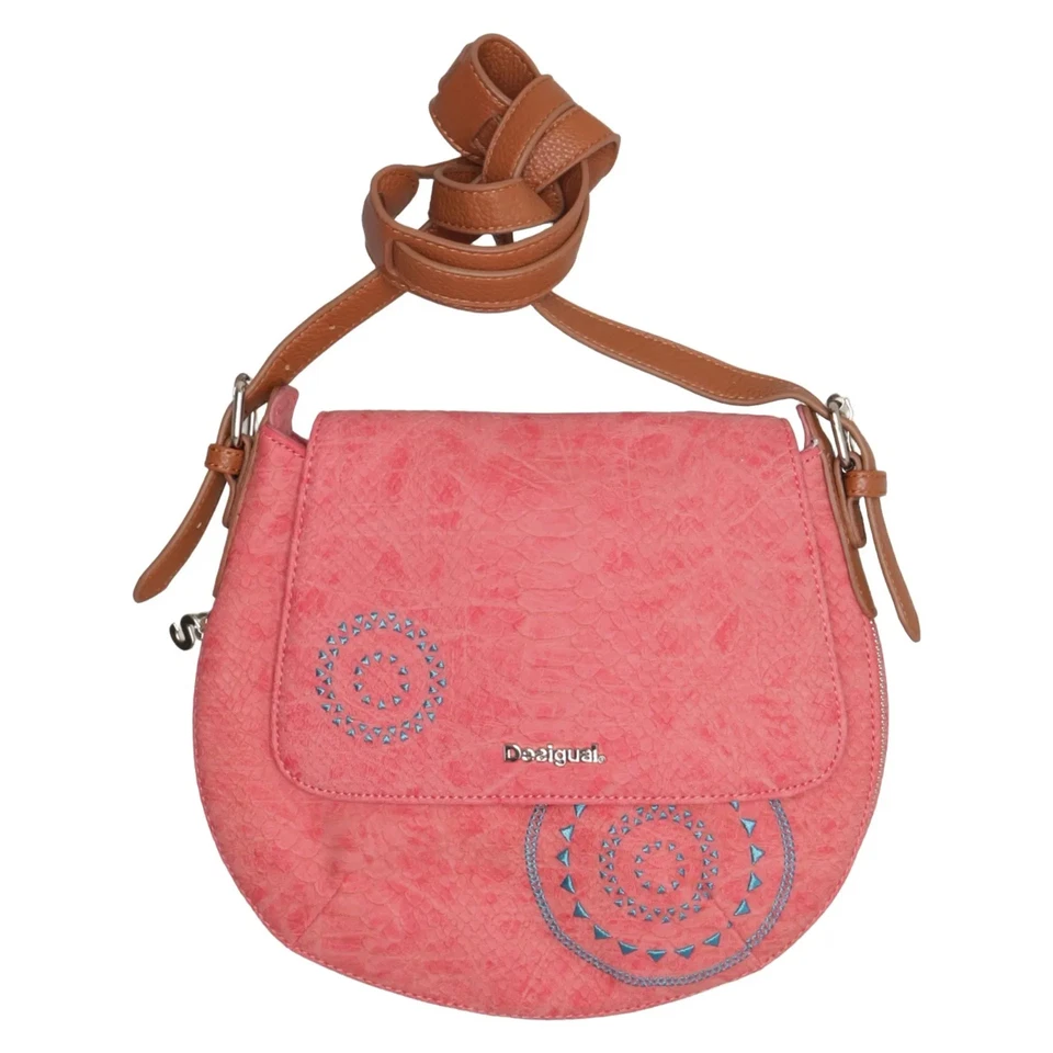 Desigual, sac à bandoulière, femmes, polyester/polyuréthane, rose/marron, imp... - Photo 1/4