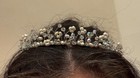 HANDCRAFTED SEED PEARL CRYSTAL LARGE TIARA HEADPIECE CROWN WEDDING BRIDAL PROM — photo 1