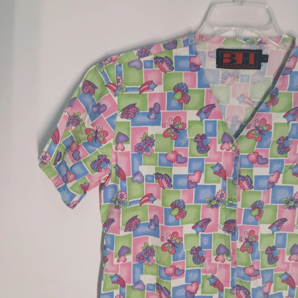 Beverly Hills Scrub Top Size Medium Womens Front Pockets - Image 3 of 4