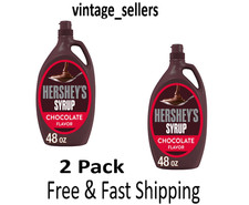 HERSHEY'S Chocolate Syrup, 48 oz Bottles   Classic Dessert Topping- 2 Pack 