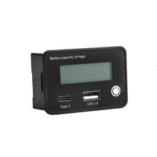 Dual Port Battery Capacity Voltmeter Tester Lithium Voltage Meter Gauge Monitor