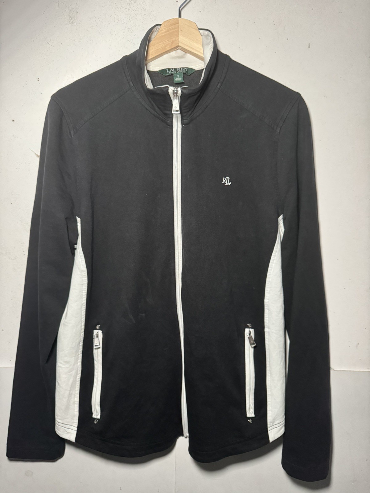 Lauren Ralph Women’s Track Jacket With A Full Zip black size XL