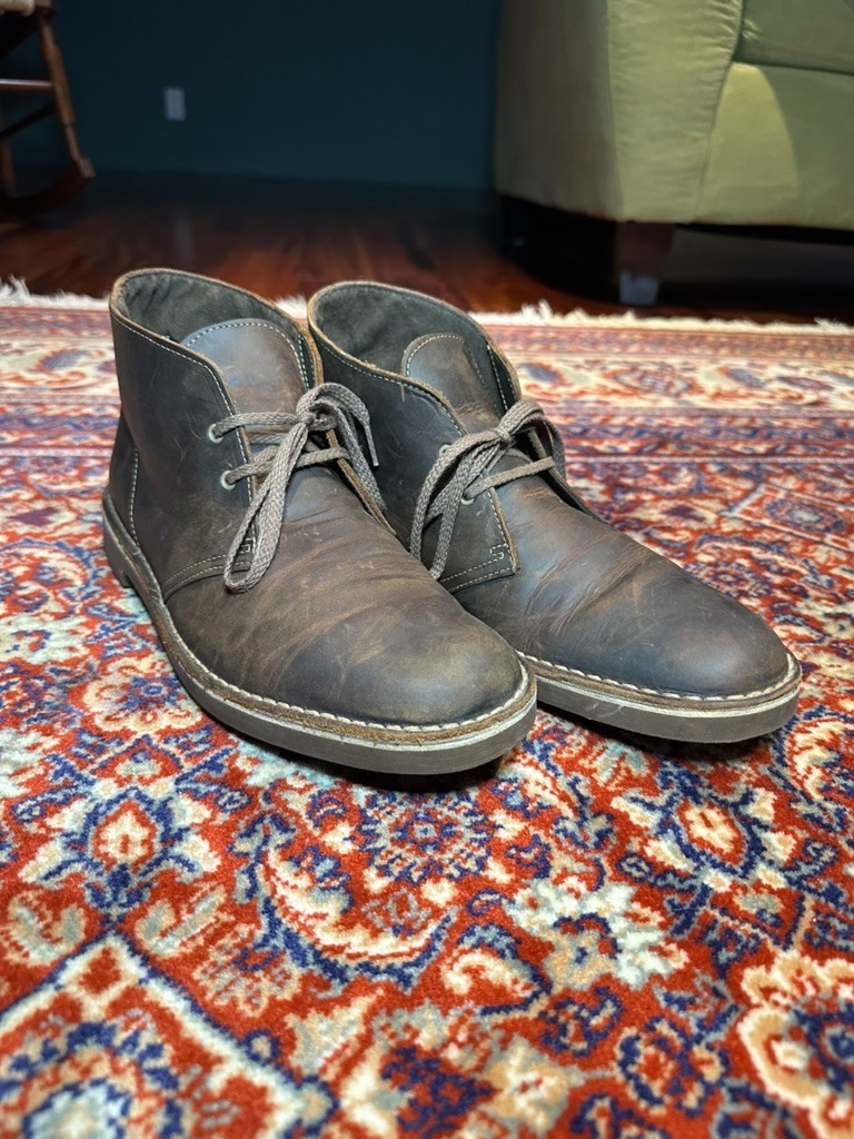 Clarks Bushacre 2 Beeswax Chukka Men's Boot Brown Leather US 9.5
