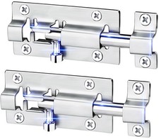 2 Pack Barrel Bolt Latch, 3 Inches Slide Latch Lock, Thickened Stainless Steel