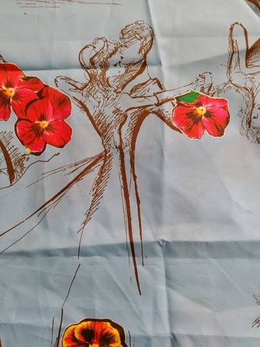 Vintage 60s 70s MCM Victorian Print Buttery Silky Nylon Fabric Boho 2 Yards NOS, $15 - Photo 4