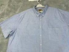 The Foundry Shirt Mens 4XLT Blue Short Sleeve Button Down Comfort Stretch Casual