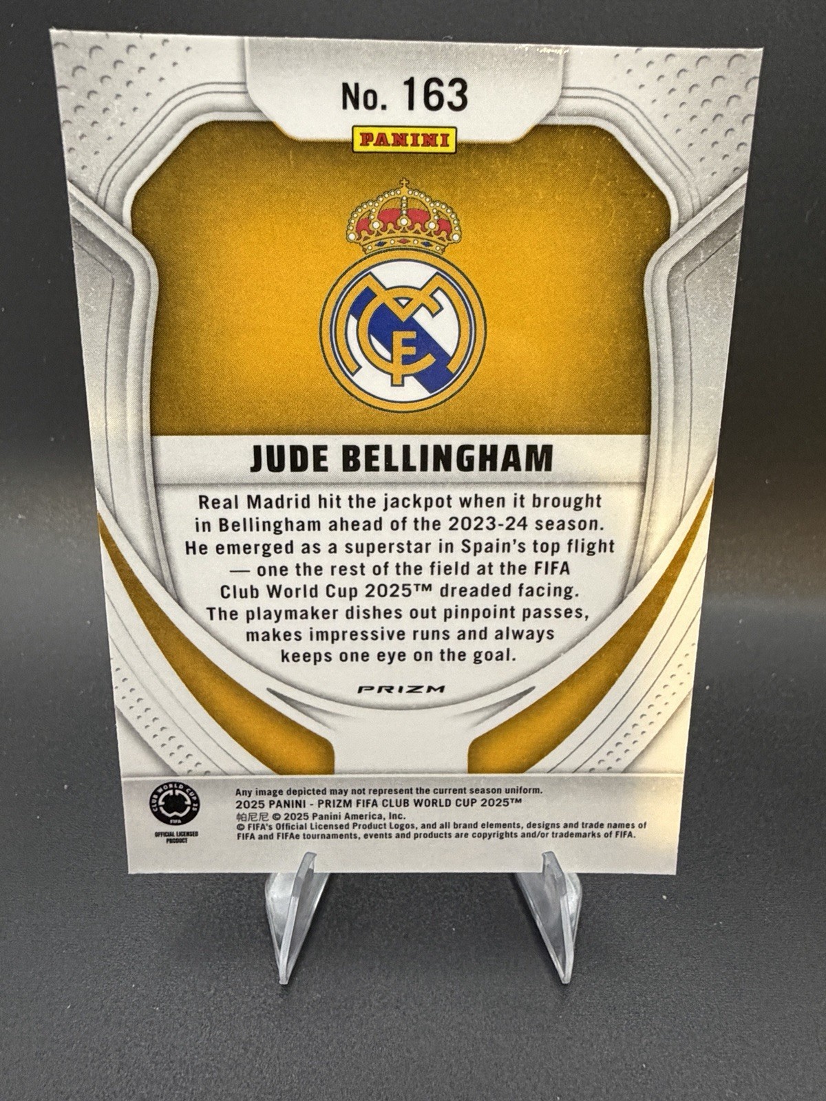 Jude Bellingham GLITTER Panini Prizm FIFA Club World Cup 2025 Real Madrid view 2