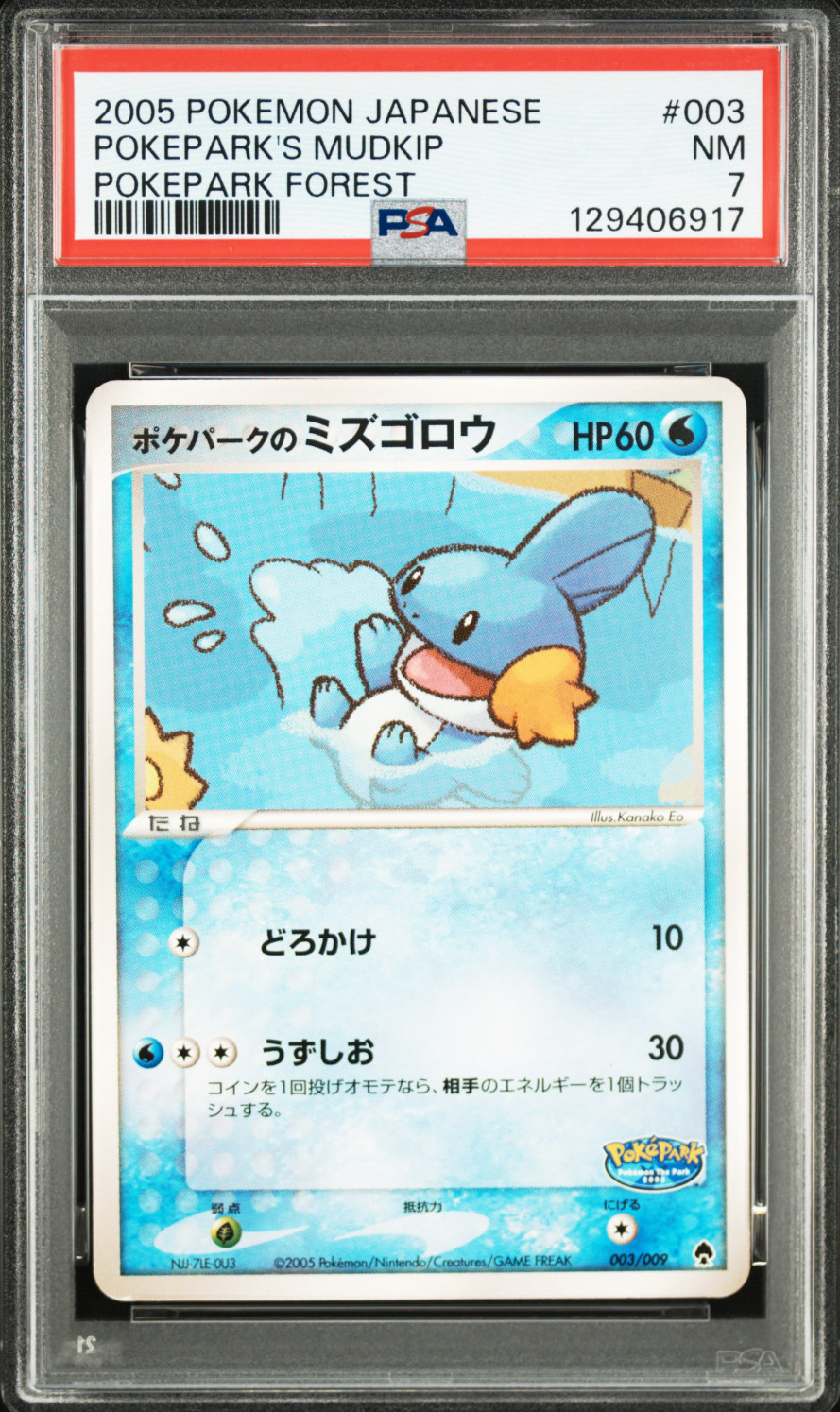 2005 POKEMON JAPANESE #003 POKEPARK'S MUDKIP POKEPARK FOREST PSA 7 NM