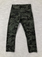 Lululemon Leggings Womens 6 Green Camo High Rise Capri Yoga Pants Athletic