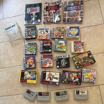 Baby T-Rex uvm. Nintendo Game Boy & SNES Spiele Konvolut mit OVP/Anleitungen