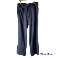 NWT J. Jill Linen Stretch Straight Leg Pants Dark Gray Sz 10 Career